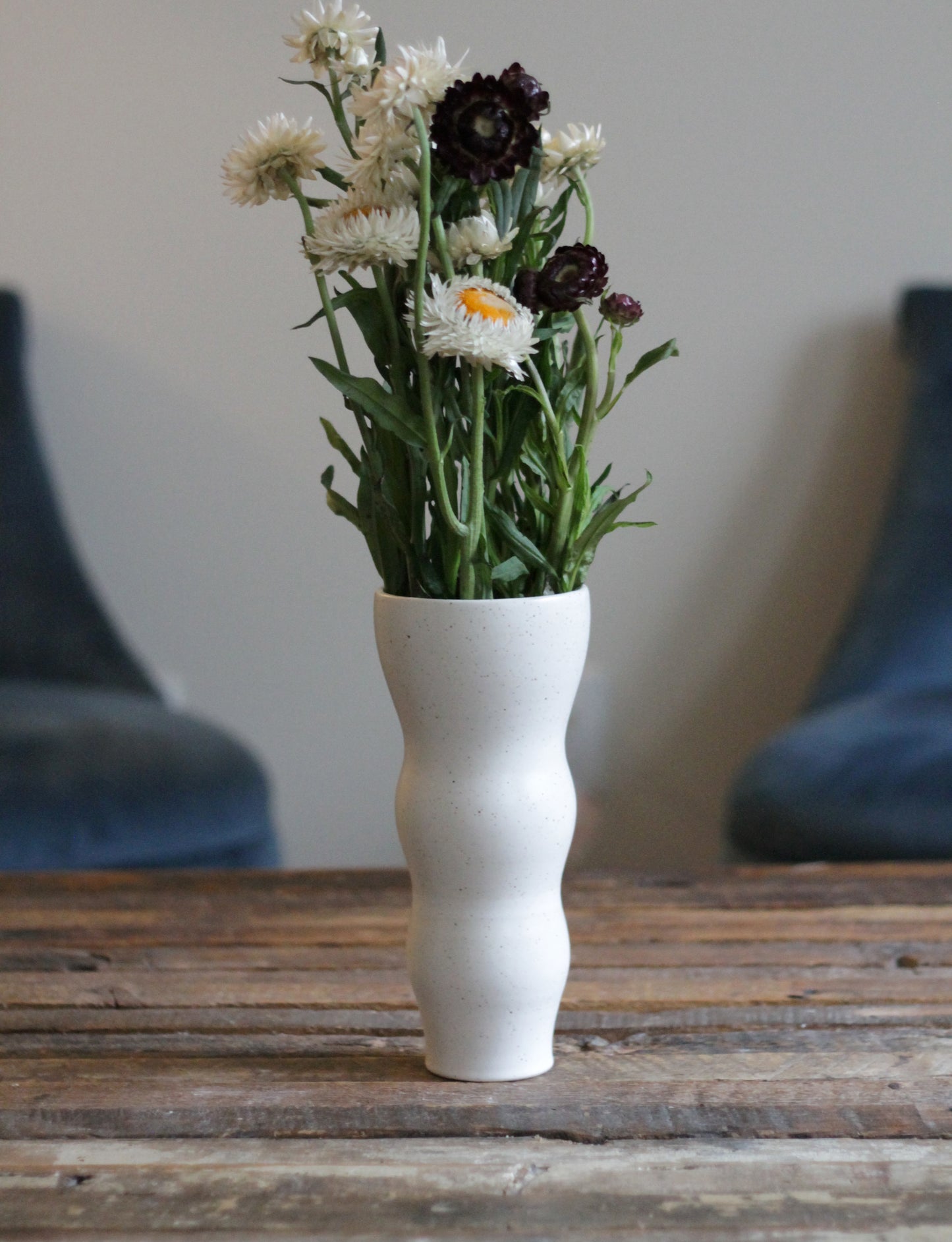 White Wavy Vase