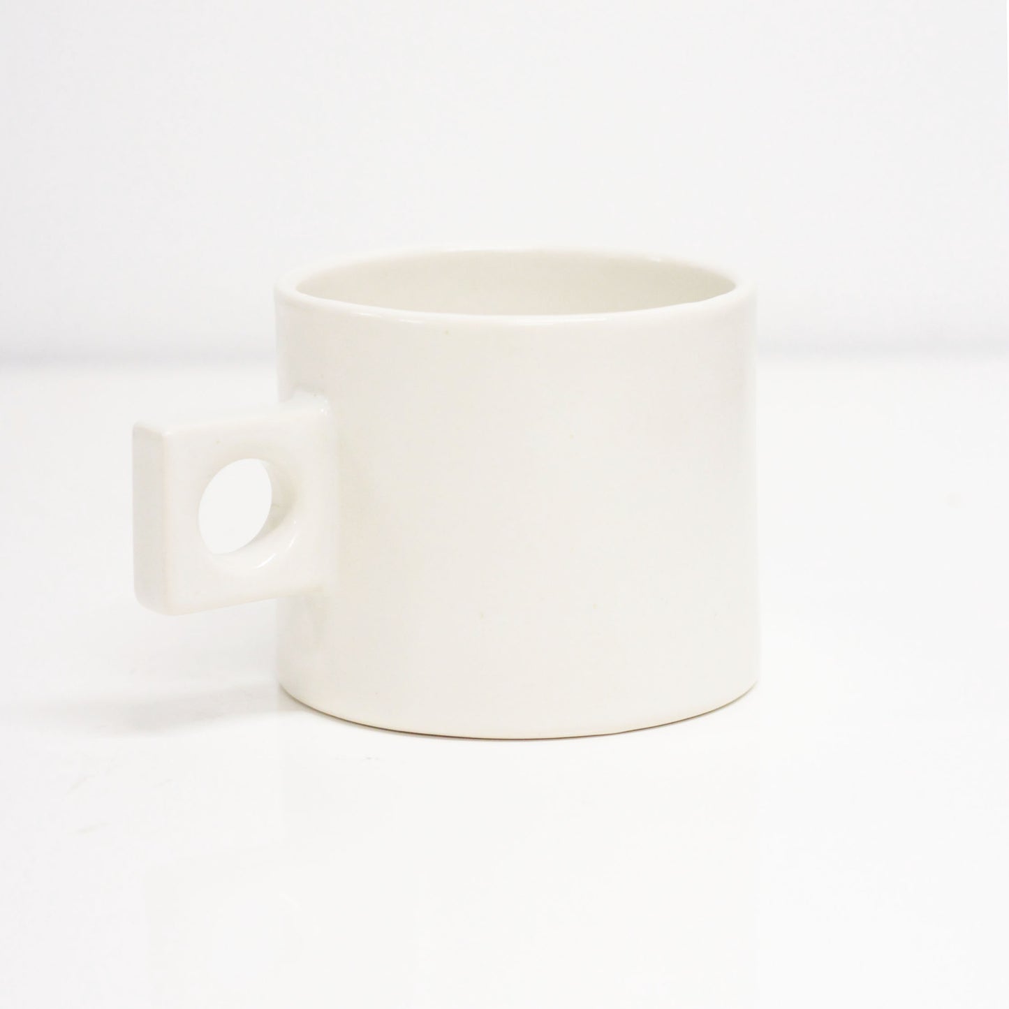 Large White Circle Square Mug