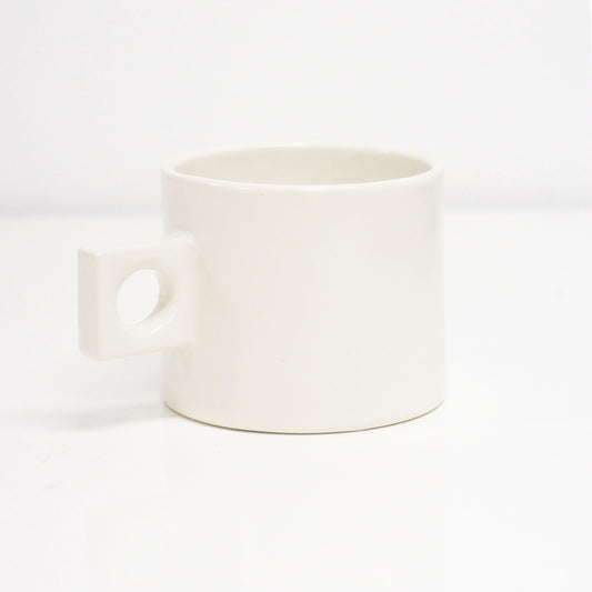 Large White Circle Square Mug