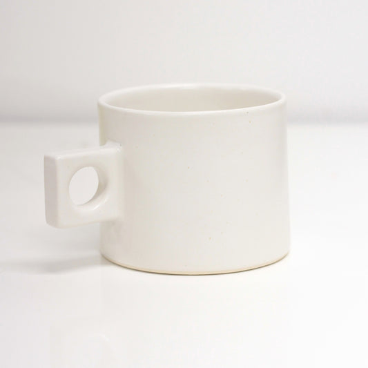 Large Satin White Circle Square Mug